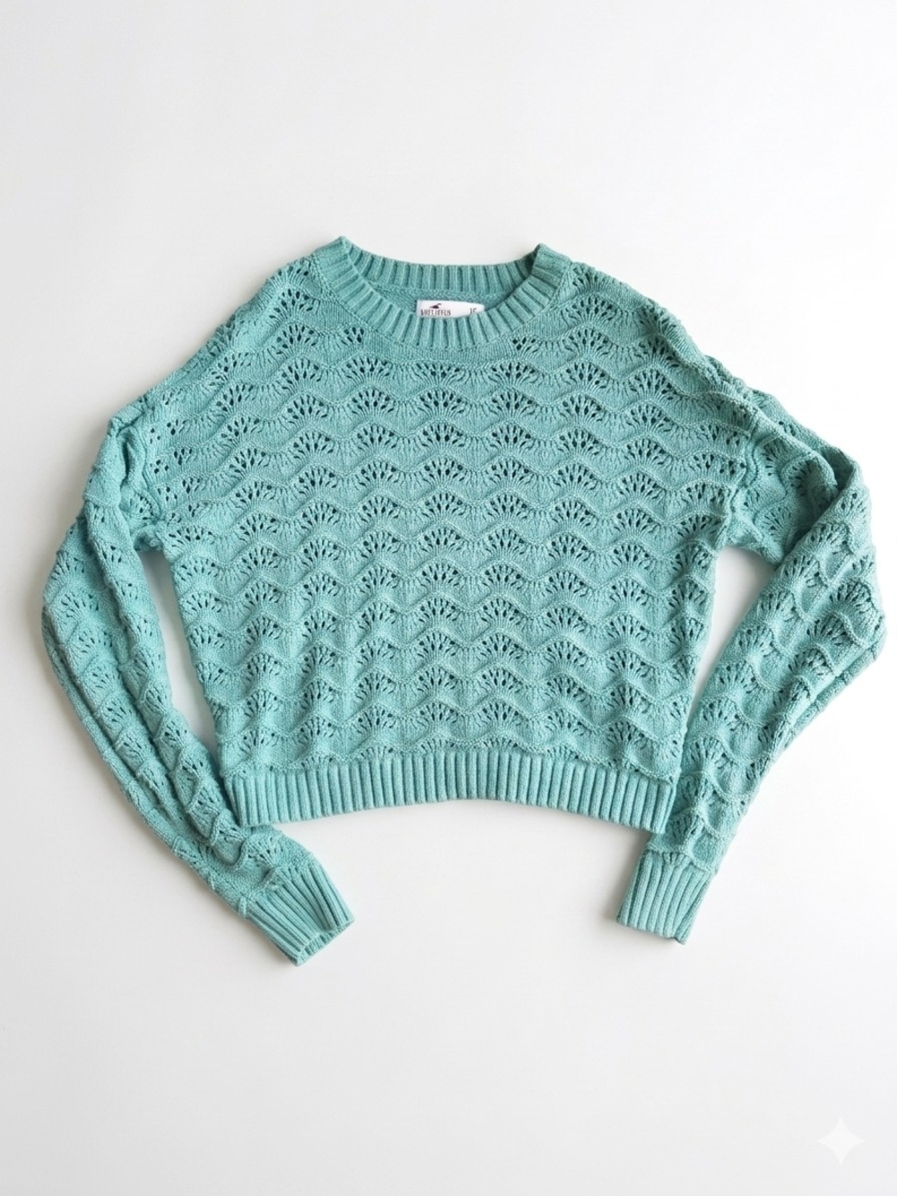 Hollister Teal Knit Crewneck Sweater